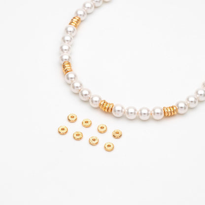 20pcs Gold Brushed Octagonal Spacer Beads 4.5mm, Jewelry Making Supplies Wholesale (GB-2918)