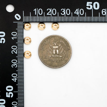 20pcs Gold Round Coin Spacer Beads 5.5mm, Real Gold plated Brass Spacer Beads (GB-2916)