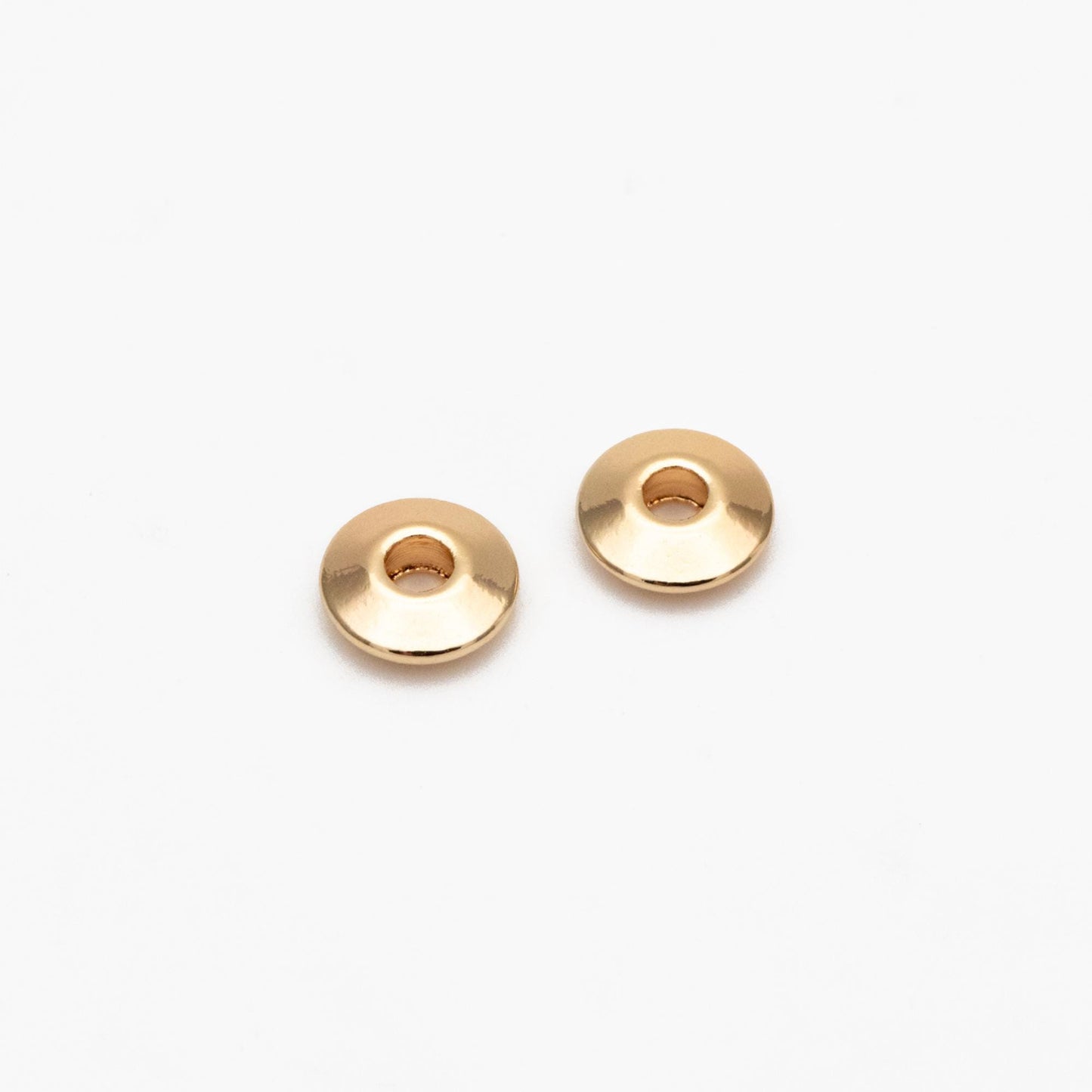 20pcs Gold Round Coin Spacer Beads 5.5mm, Real Gold plated Brass Spacer Beads (GB-2916)