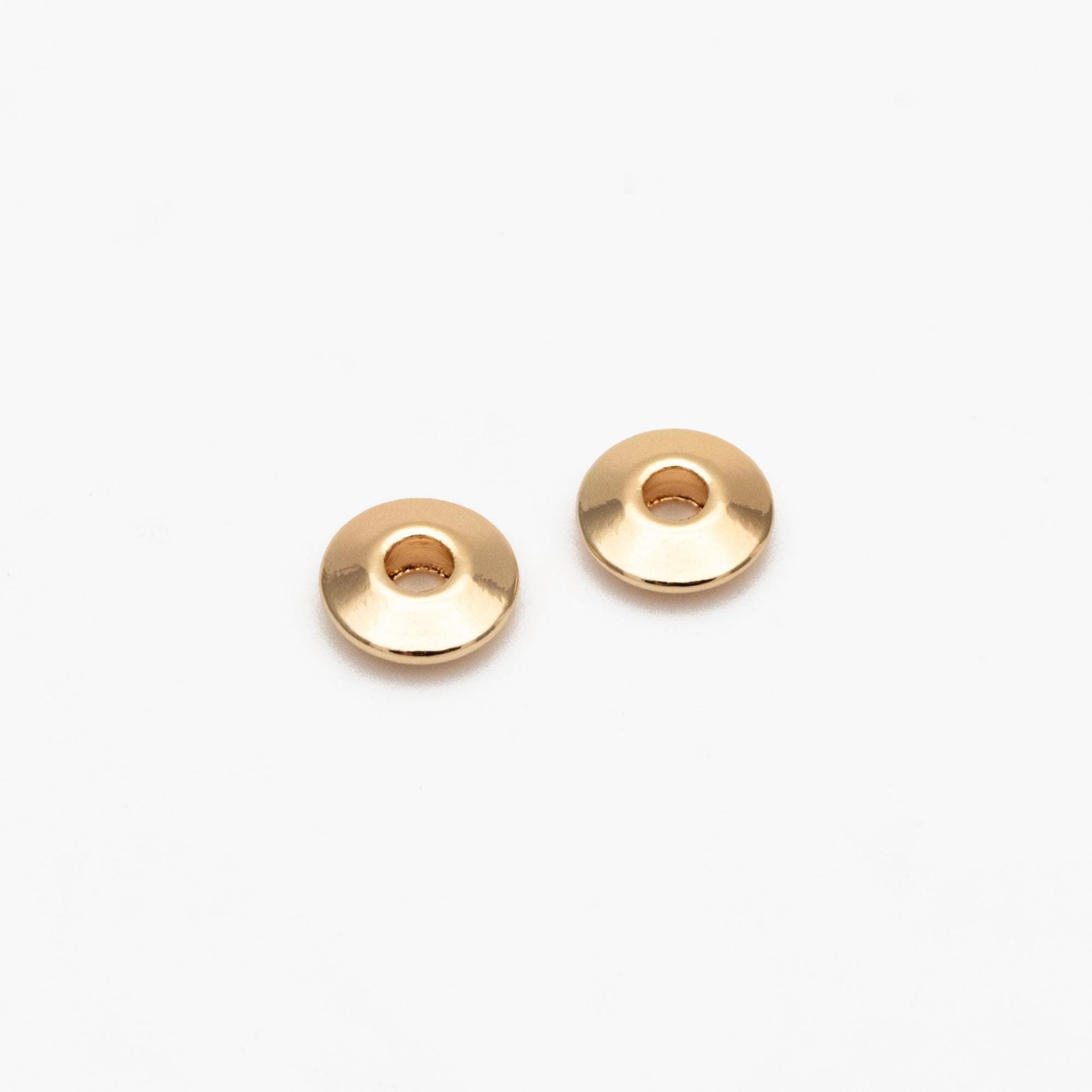 20pcs Gold Round Coin Spacer Beads 5.5mm, Real Gold plated Brass Spacer Beads (GB-2916)