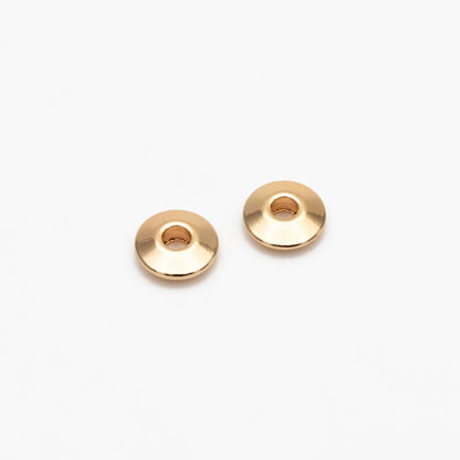 20pcs Gold Round Coin Spacer Beads 5.5mm, Real Gold plated Brass Spacer Beads (GB-2916)