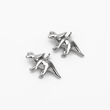10pcs Gold/ Silver Tiny Dinosaur Charm, Jewelry Making, Diy Material, Jewelry Supplies (GB-2650-C)