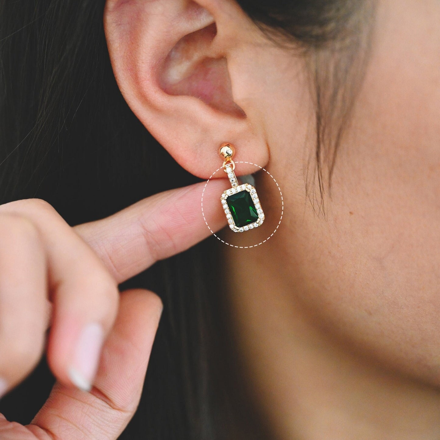 4pcs CZ Pave Gold Rectangle Charm, Glass Paved Pendant, Earring Findings, Jewelry Making, Jewelry Supplies (GB-3007)