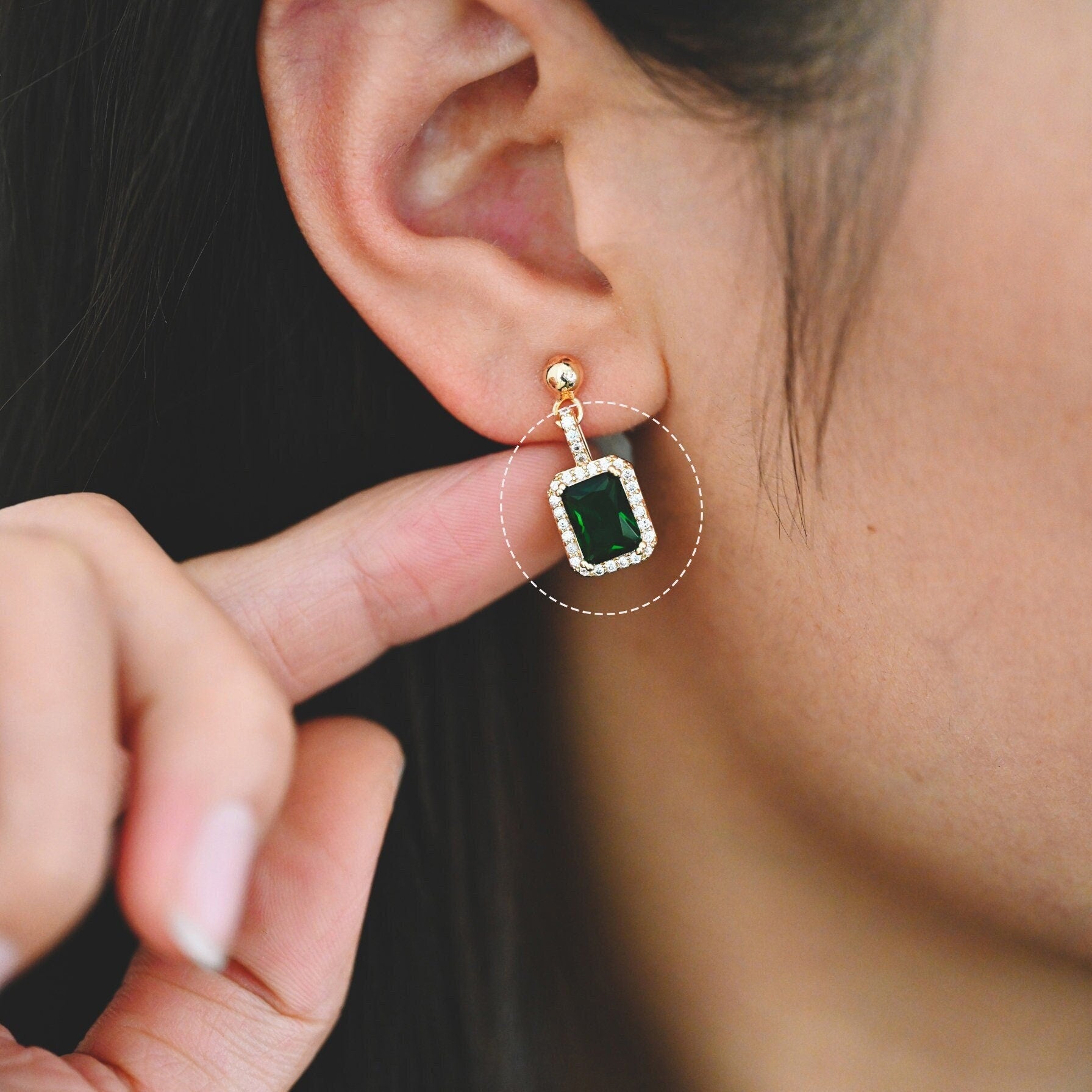 4pcs CZ Pave Gold Rectangle Charm, Glass Paved Pendant, Earring Findings, Jewelry Making, Jewelry Supplies (GB-3007)