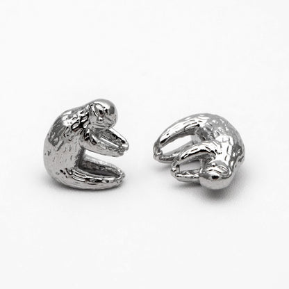 10pcs Gold/ Silver 3D Sloth Charm, 18K Real Gold/ Rhodium plated Brass, Bracelet Charms, Jewelry Making Diy Material Supplies (GB-4492)