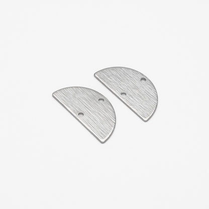 10pcs Gold/ Silver tone Brushed Semicircle Connectors, 18K Real Gold/ Rhodium plated Brass, Geometric Earring Charms (GB-4556)