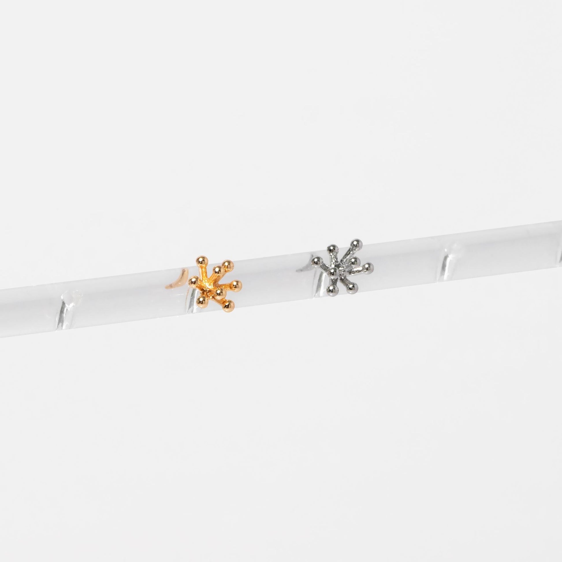 10pcs Gold/ Silver Tone Flower Earrings 6mm, Gold/ Rhodium Plated Brass, Minimalist Stud Earrings (GB-4557)