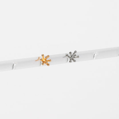 10pcs Gold/ Silver Tone Flower Earrings 6mm, Gold/ Rhodium Plated Brass, Minimalist Stud Earrings (GB-3381-K)