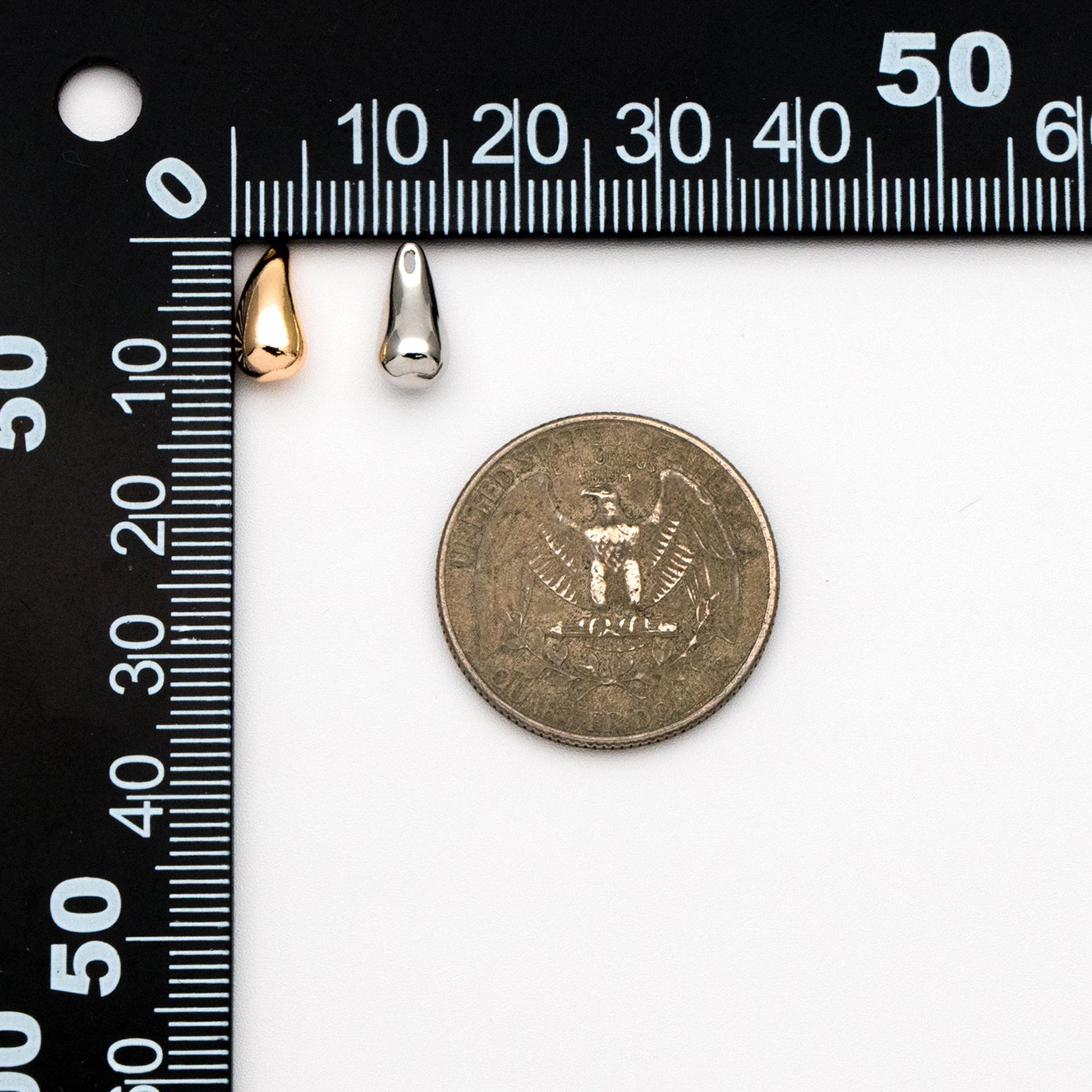 10pcs Gold/ Silver Tone Teardrop Charms 11x5mm, Earring Drop charms, Water Drop charms (GB-4559)