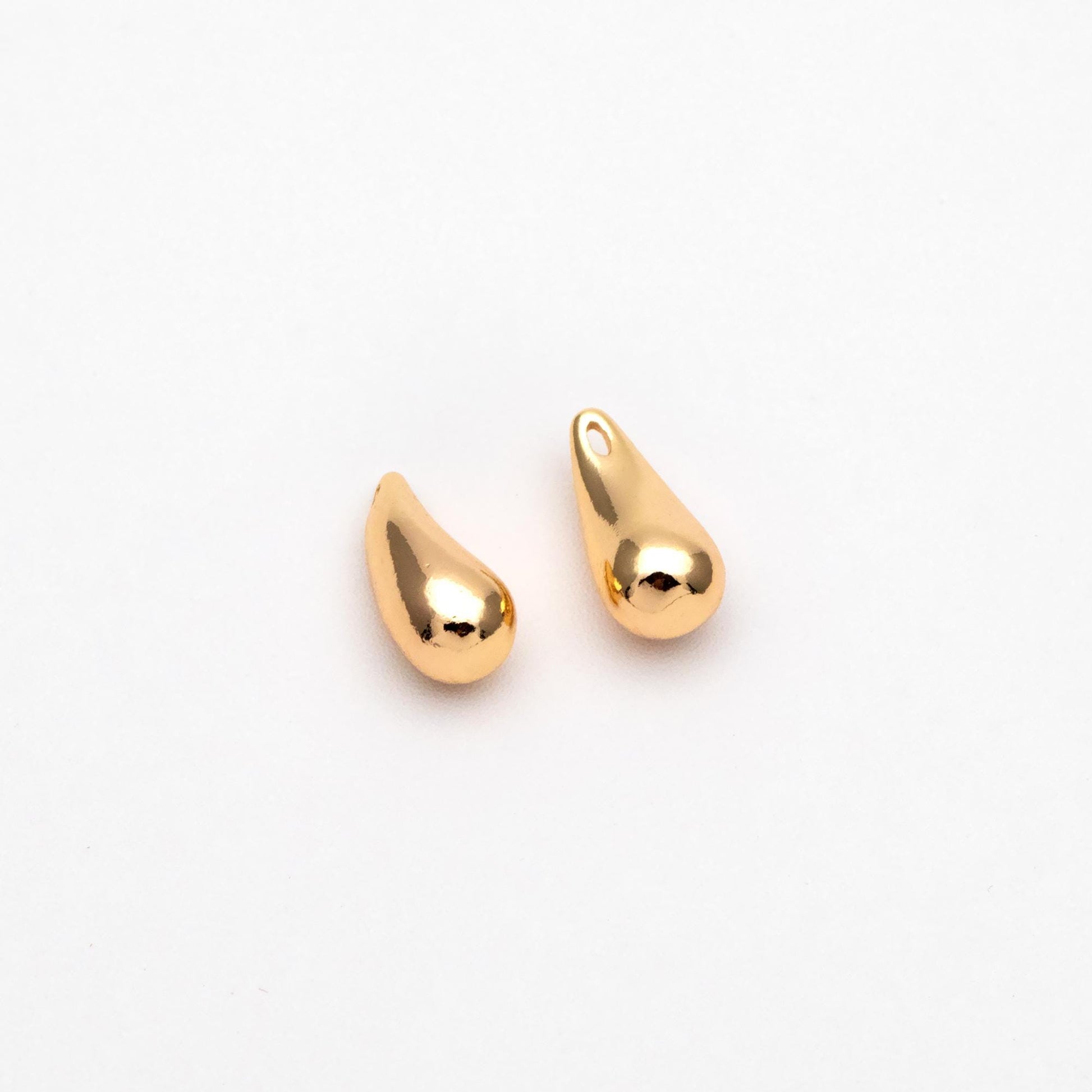 10pcs Gold/ Silver Tone Teardrop Charms 11x5mm, Earring Drop charms, Water Drop charms (GB-4559)