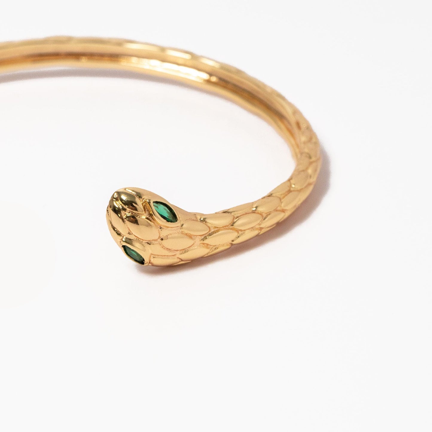 1pcs CZ Pave Gold Snake Bangle Bracelet, Stackable Bracelets, Adjustable Bangle Bracelet (GB-4560)