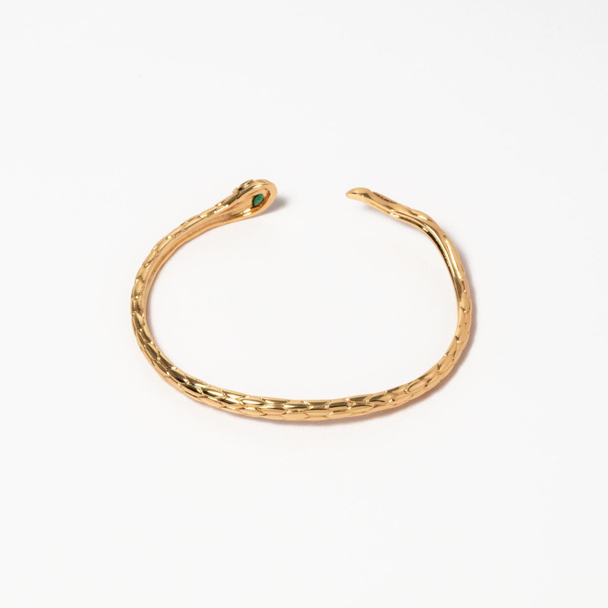 18K Gold plated Brass Snake Bangle Bracelet, Adjustable Size (GB-4560)/ 1 piece