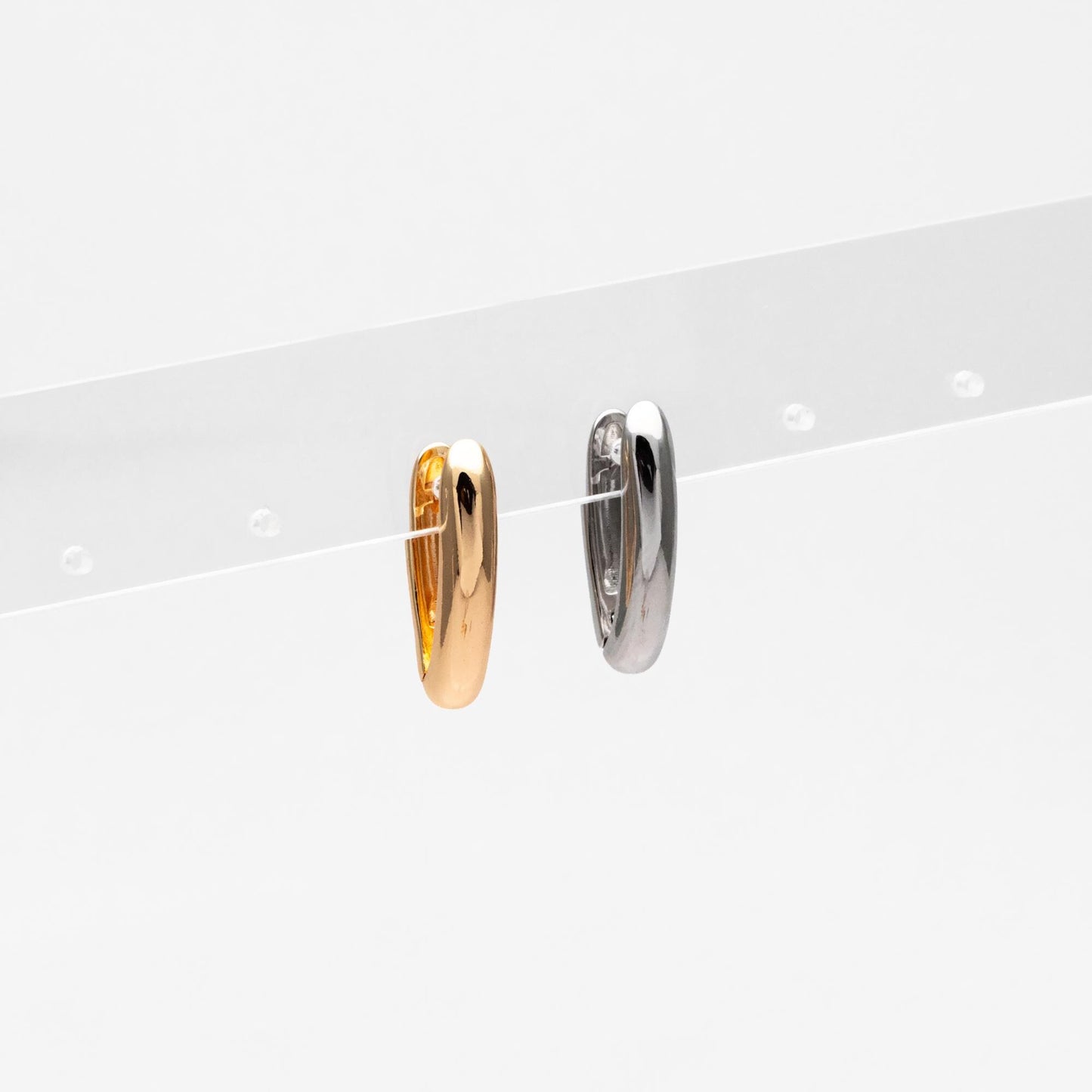 10pcs Gold/ Silver Tone Click-in Style Lever Back Earrings, Gold/ Rhodium plated Brass, Geometric Earring Hoops (GB-4562)