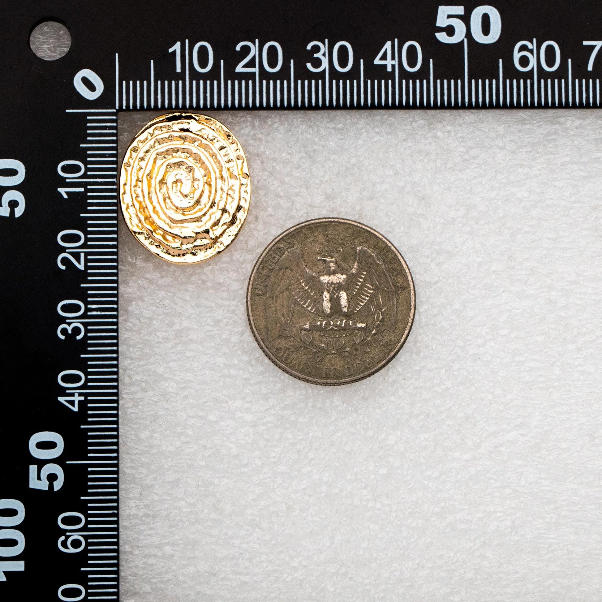 4pcs Gold/ Silver Tone Oval Vortex Earrings, Gold/ Rhodium plated Brass, Geometric Stud Earrings (GB-4563)