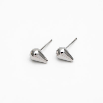 10pcs Gold/ Silver Teardrop Earrings, 18K Gold/ Rhodium Plated Brass, Water Drop Stud Earrings (GB-4544)