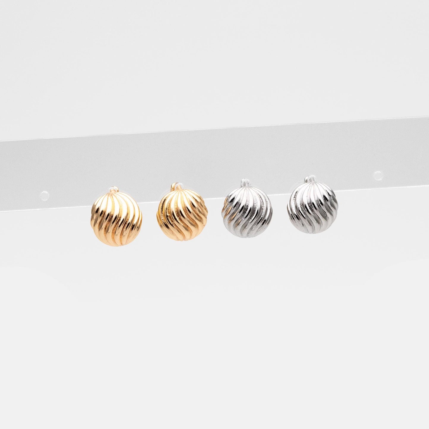 10pcs Gold/ Silver Tone Oval Earrings, 18K Real Gold/ Rhodium plated Brass, Dainty Hoop Earrings (GB-4575)