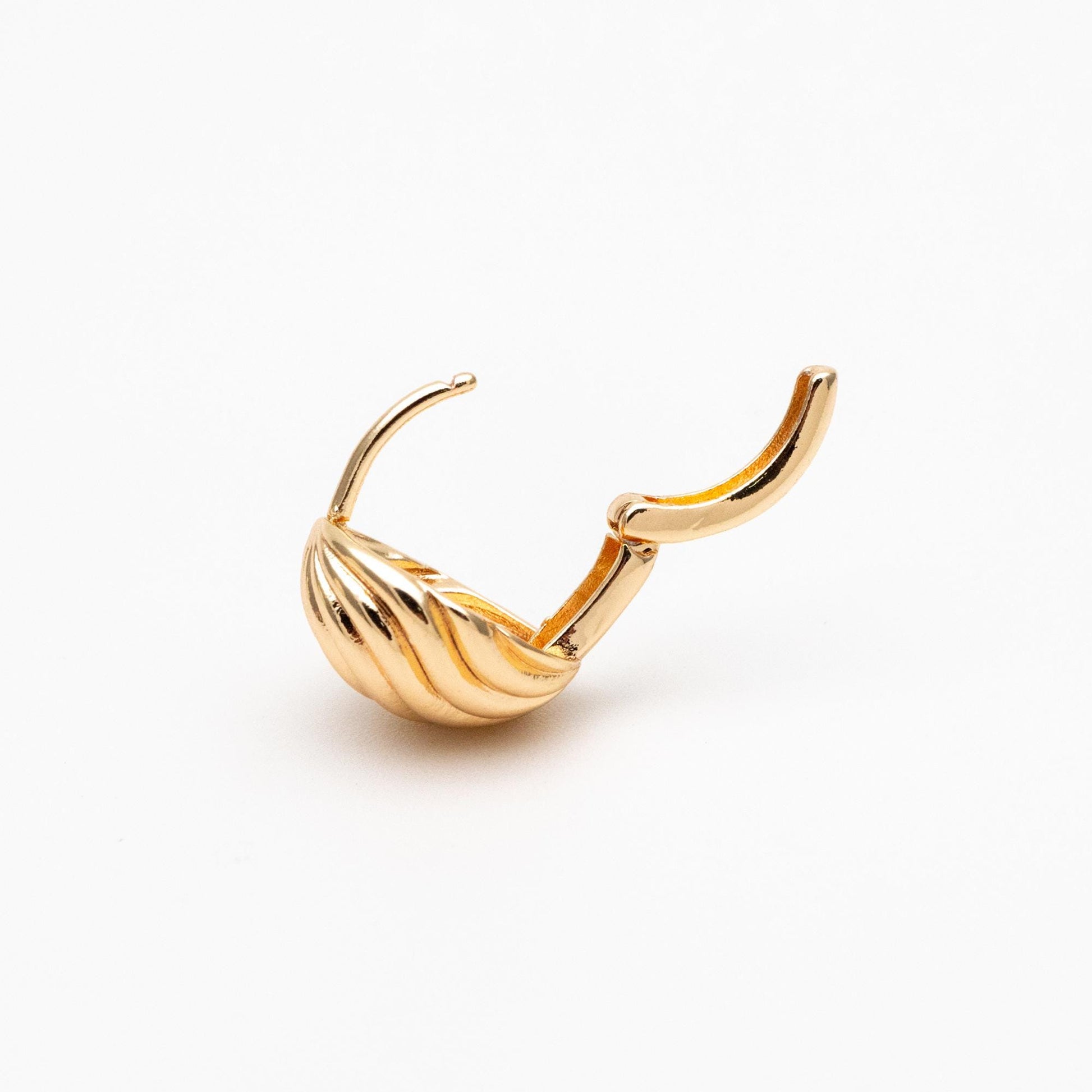 10pcs Gold/ Silver Tone Oval Earrings, 18K Real Gold/ Rhodium plated Brass, Dainty Hoop Earrings (GB-4575)