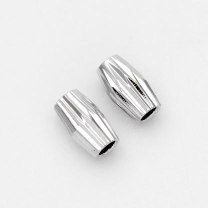 20pcs Gold/ Silver tone Oval Beads 6x3.5mm, Real Gold/ Rhodium plated Brass Tube Spacers (GB-715)