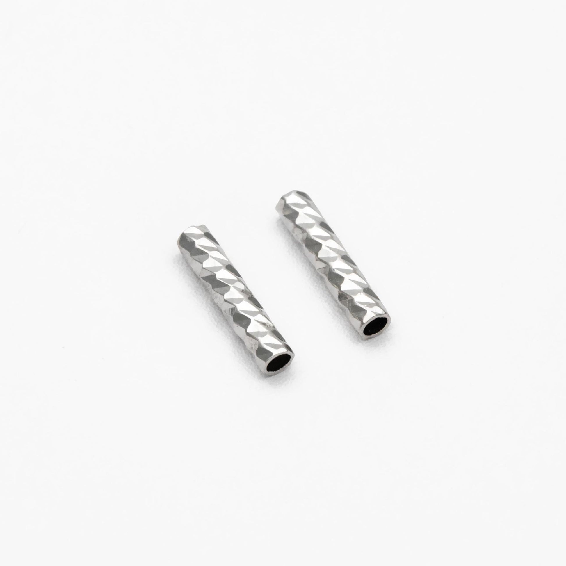 50pcs Gold/ Silver Tube Beads 10x2mm, Gold/ Rhodium plated Brass, Straight Tube Spacers (GB-2699)