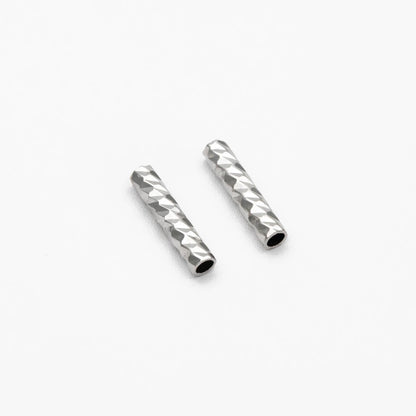 50pcs Gold/ Silver Tube Beads 10x2mm, Gold/ Rhodium plated Brass, Straight Tube Spacers (GB-2699)