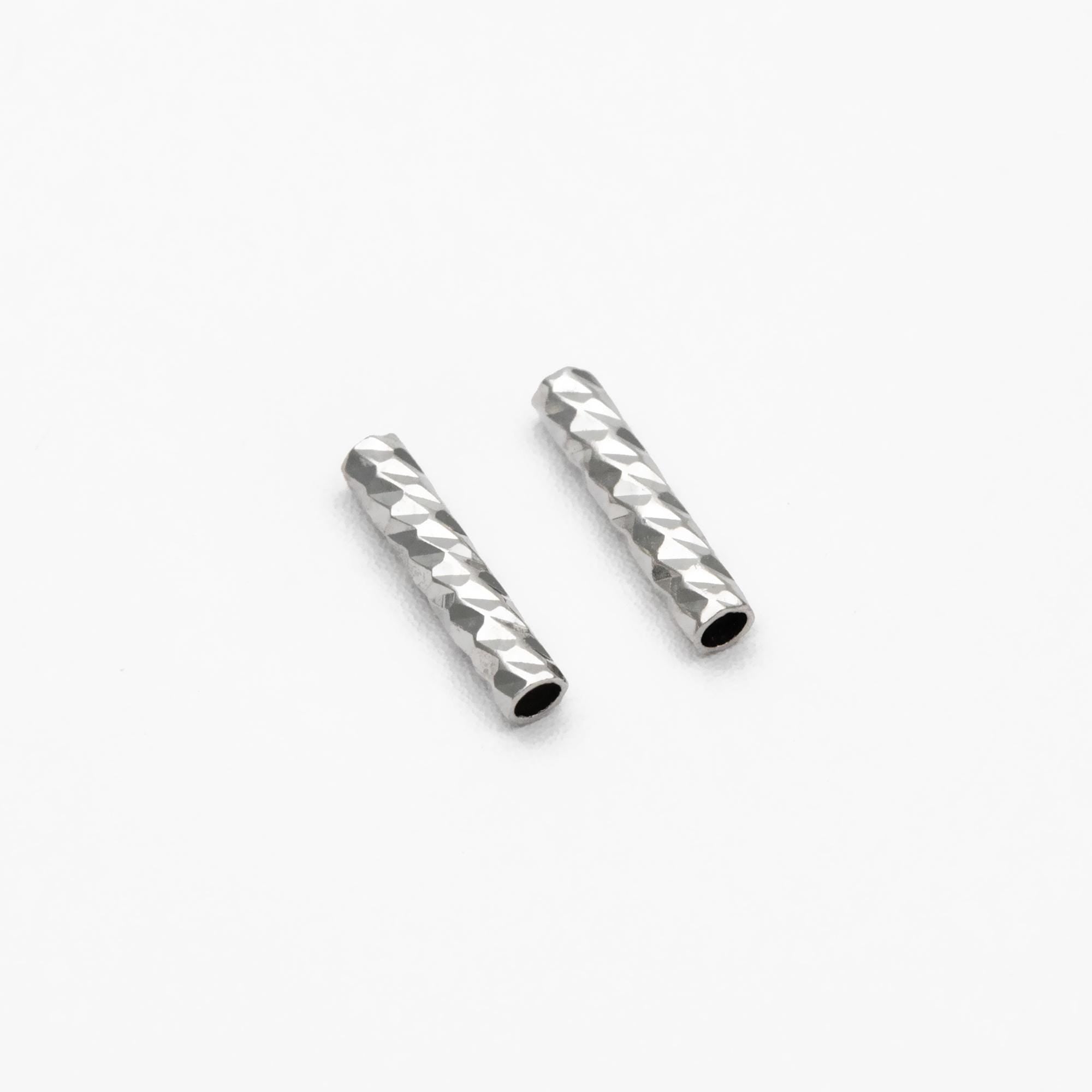 50pcs Gold/ Silver Tube Beads 10x2mm, Gold/ Rhodium plated Brass, Straight Tube Spacers (GB-2699)