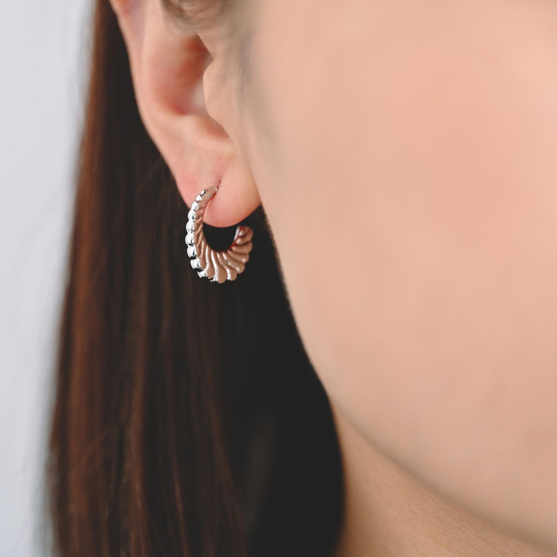 4pcs Gold/ Silver Tone C Shape Earrings, Real Gold/ Rhodium plated Brass, Dainty Stud Earrings (GB-4465)