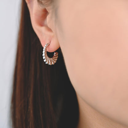 4pcs Gold/ Silver Tone C Shape Earrings, Real Gold/ Rhodium plated Brass, Dainty Stud Earrings (GB-4465)