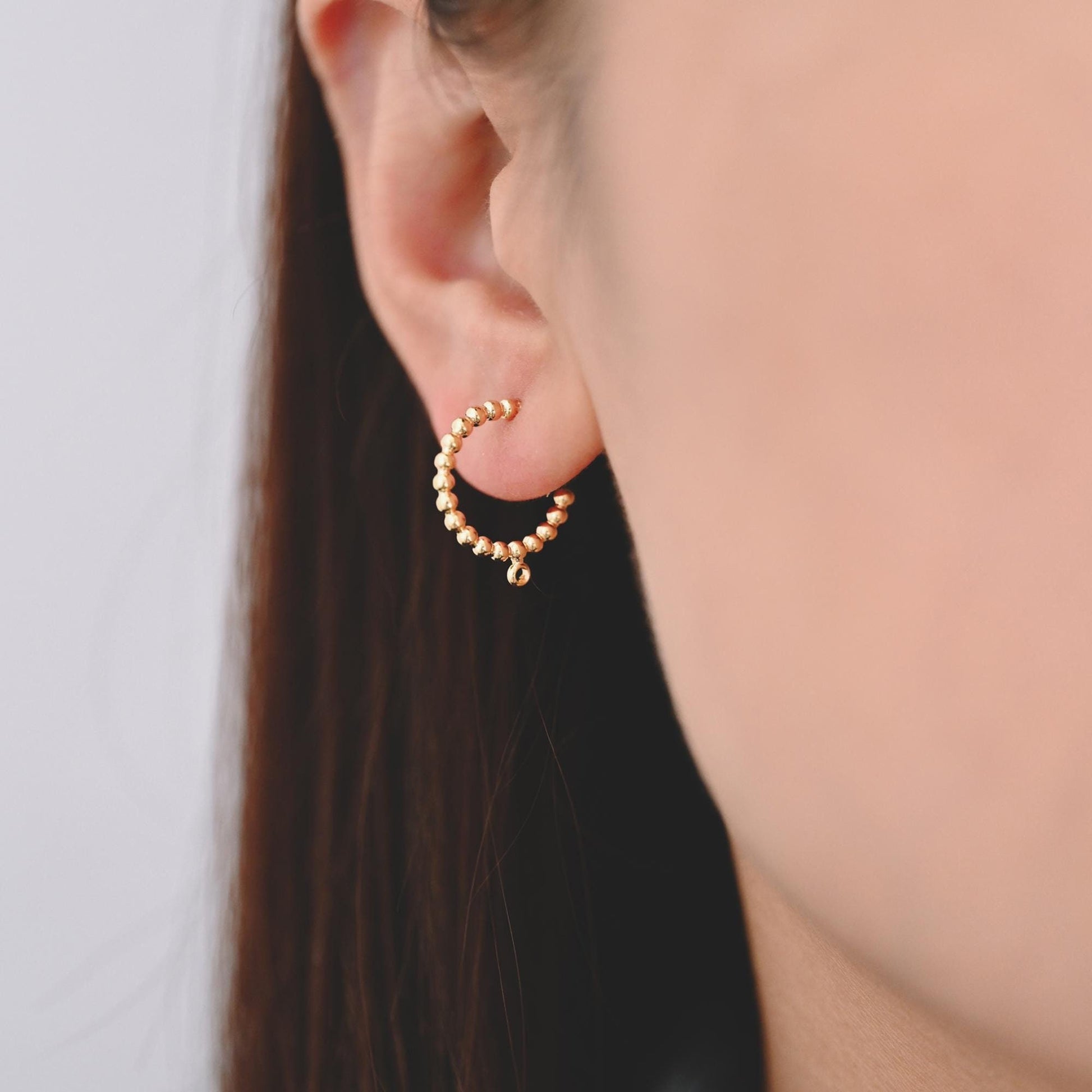 10pcs Gold/ Silver Tone Round Circle Ear Posts, Gold/ Rhodium plated Brass, Geometric Hoop Stud Earrings (GB-4467)