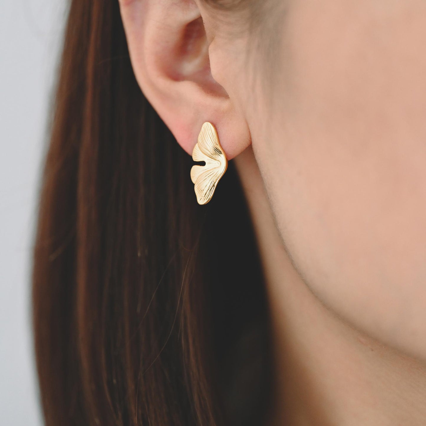 4pcs Gold/ Silver Tone Leaf Earrings, Butterfly Earrings, Dainty Stud Earrings (GB-4483)