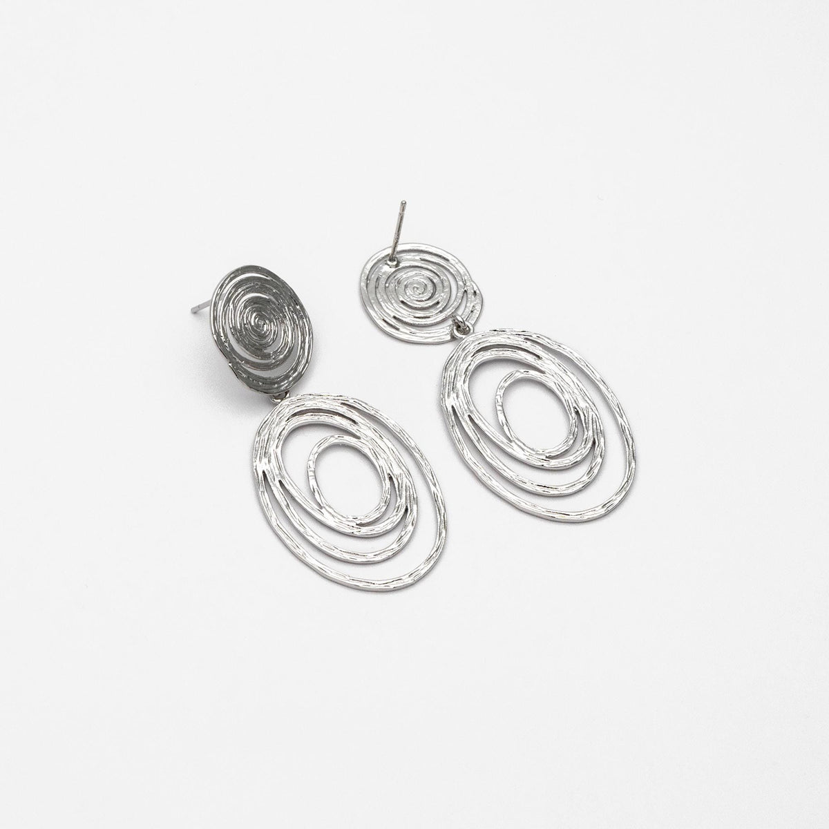 Gold/ Silver Vortex Earrings, Swirl Stud Earrings, Everyday Earrings, Handmade Earrings, Gift For Her (ER-094)