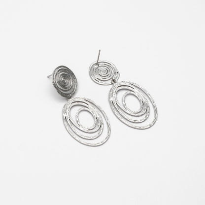 Gold/ Silver Vortex Earrings, Swirl Stud Earrings, Everyday Earrings, Handmade Earrings, Gift For Her (ER-094)