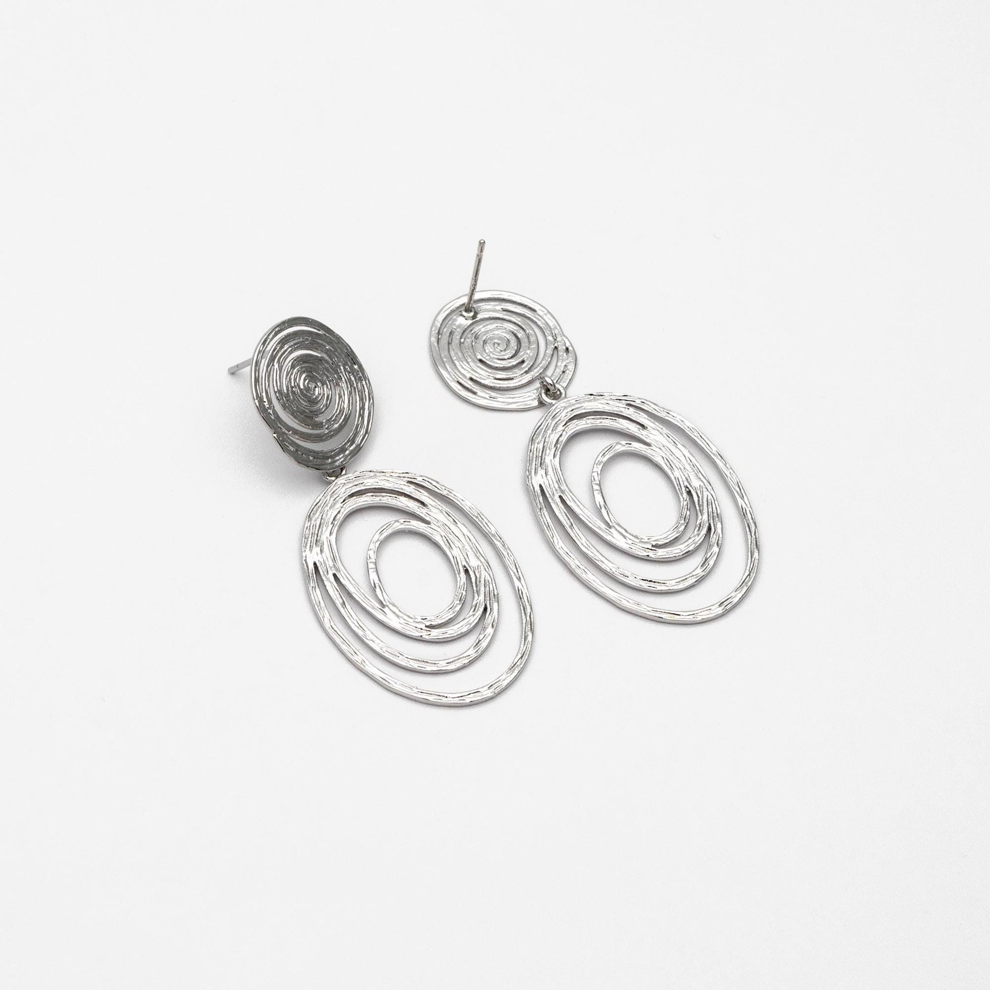 Gold/ Silver Vortex Earrings, Swirl Stud Earrings, Everyday Earrings, Handmade Earrings, Gift For Her (ER-094)