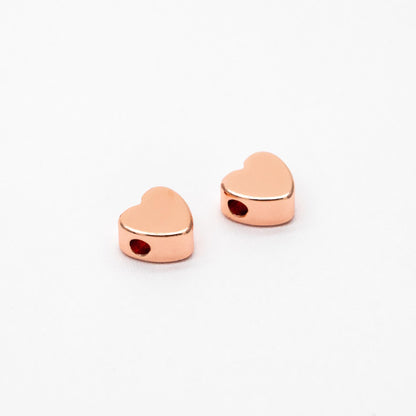 10pcs Gold/ Silver/ Rose Gold Heart Spacer Beads 5/ 6mm, 18K Real Gold/ Rhodium plated Brass, Jewelry Making Supplies Wholesale (GB-015)