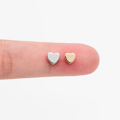 10pcs Gold/ Silver/ Rose Gold Heart Spacer Beads 5/ 6mm, 18K Real Gold/ Rhodium plated Brass, Jewelry Making Supplies Wholesale (GB-015)