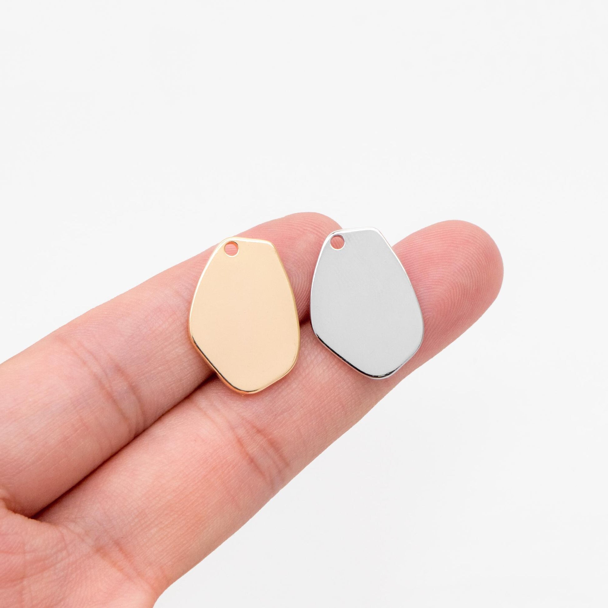 10pcs Gold/ Rhodium plated Brass Irregular Geometic Charm Pendants 20.5mm (GB-502)