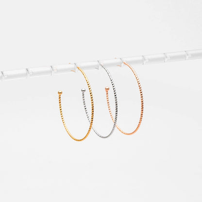 10pcs Large Circle Stud Earrings, Gold/ Rhodium plated Geometric Hoop Earring, 40/ 48mm (GB-1261)