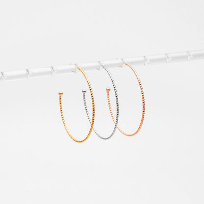 10pcs Large Circle Stud Earrings, Gold/ Rhodium plated Geometric Hoop Earring, 40/ 48mm (GB-1261)