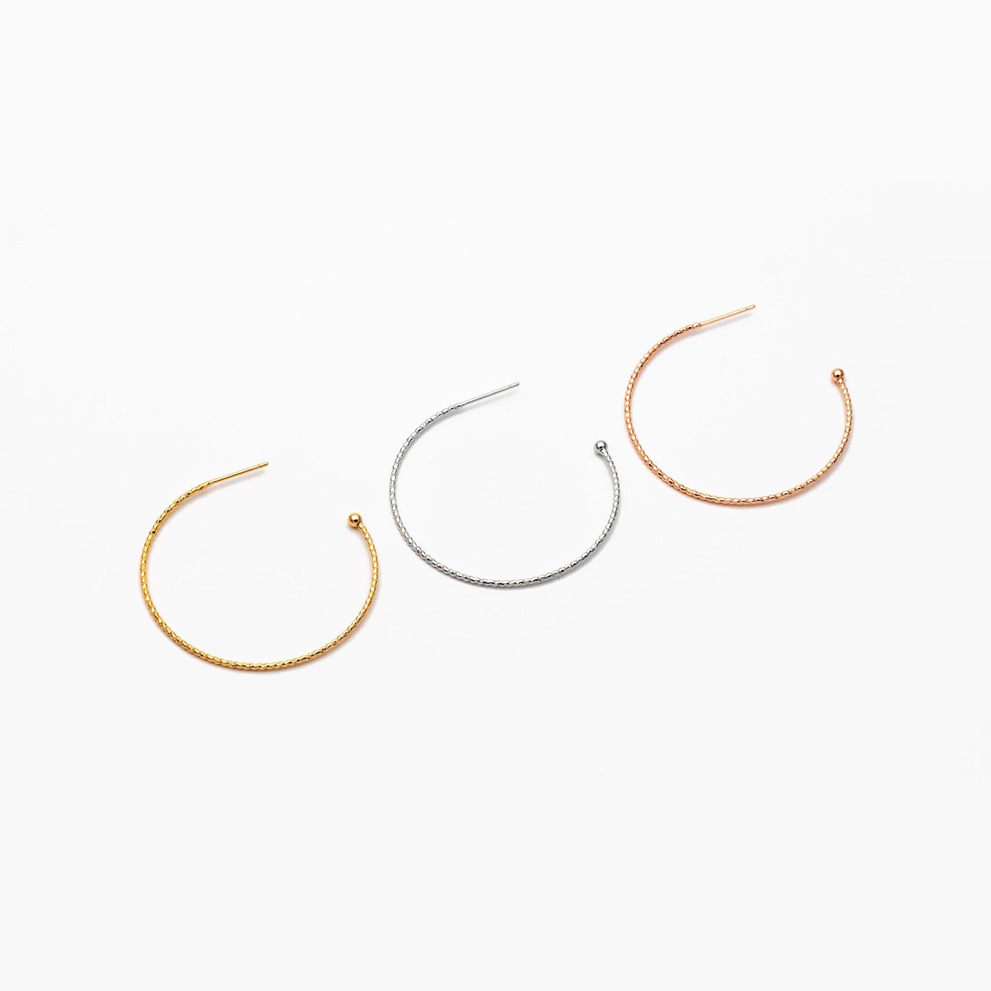 10pcs Large Circle Stud Earrings, Gold/ Rhodium plated Geometric Hoop Earring, 40/ 48mm (GB-1261)