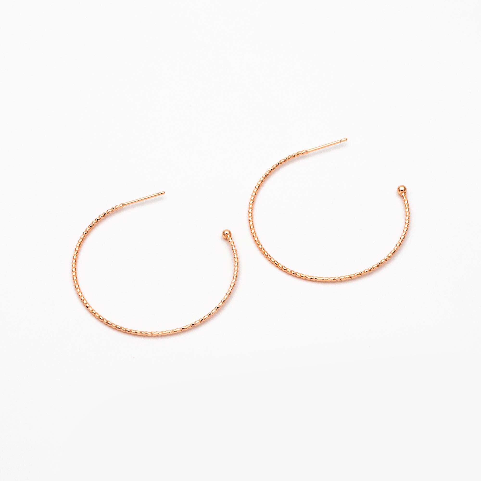 10pcs Gold/ Silver Earring Hoop, Geometric Round Ring Stud Earring, Circle Size 40/ 43/ 48mm (GB-1261)