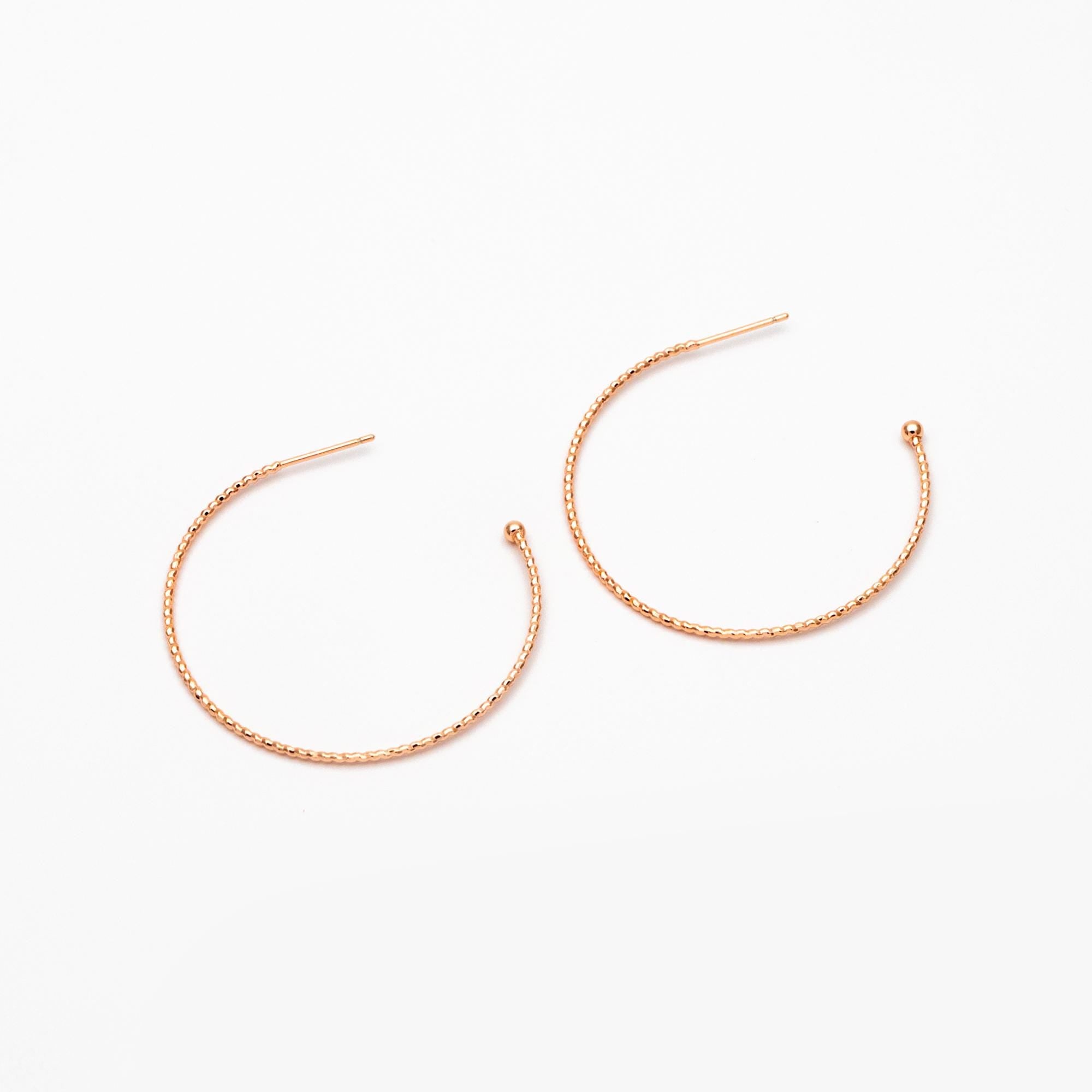 10pcs Large Circle Stud Earrings, Gold/ Rhodium plated Geometric Hoop Earring, 40/ 48mm (GB-1261)