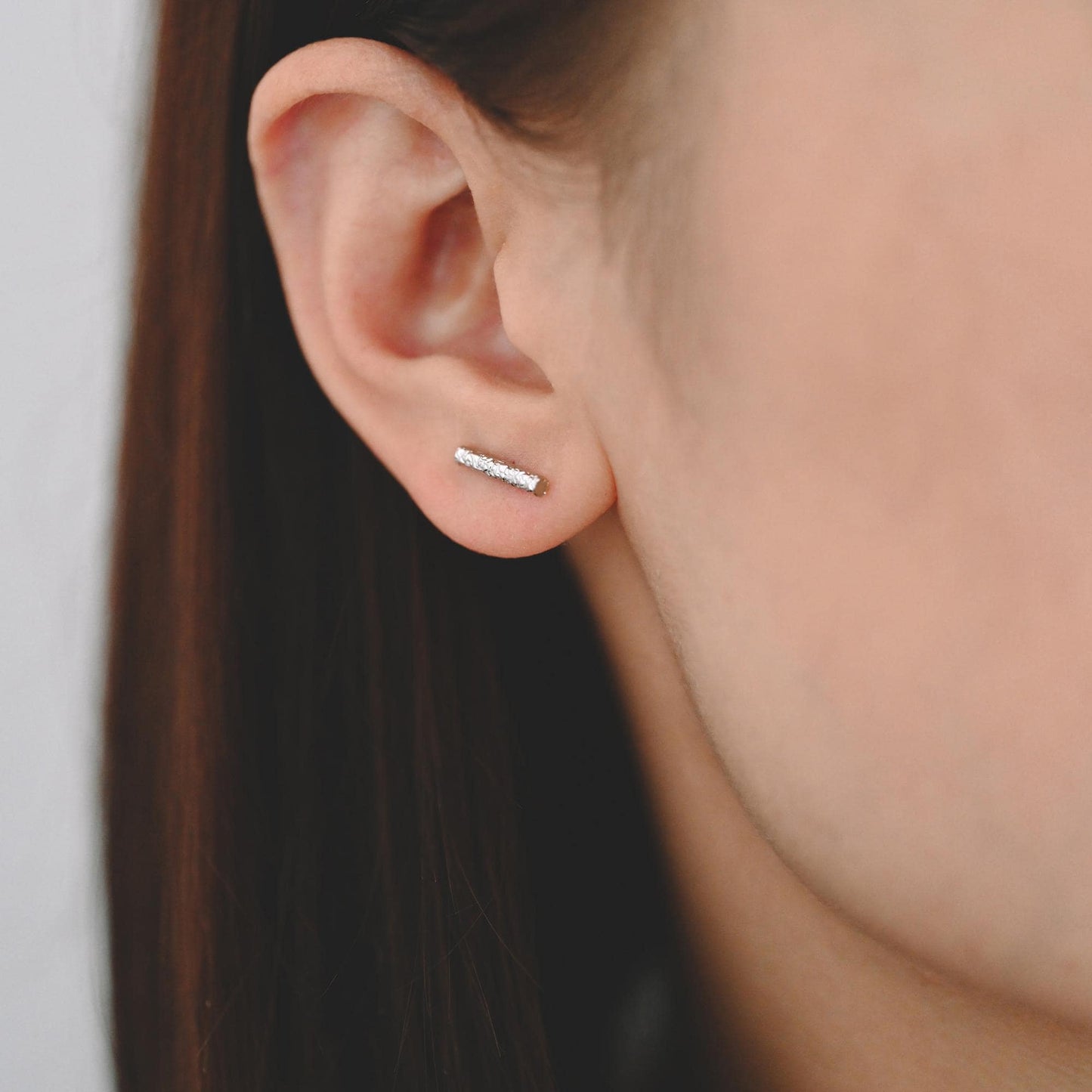 10pcs Gold/ Silver Tone Hammered Bar Earrings, Gold/ Rhodium plated Brass, Stick Stud Earrings (#GB-4491)