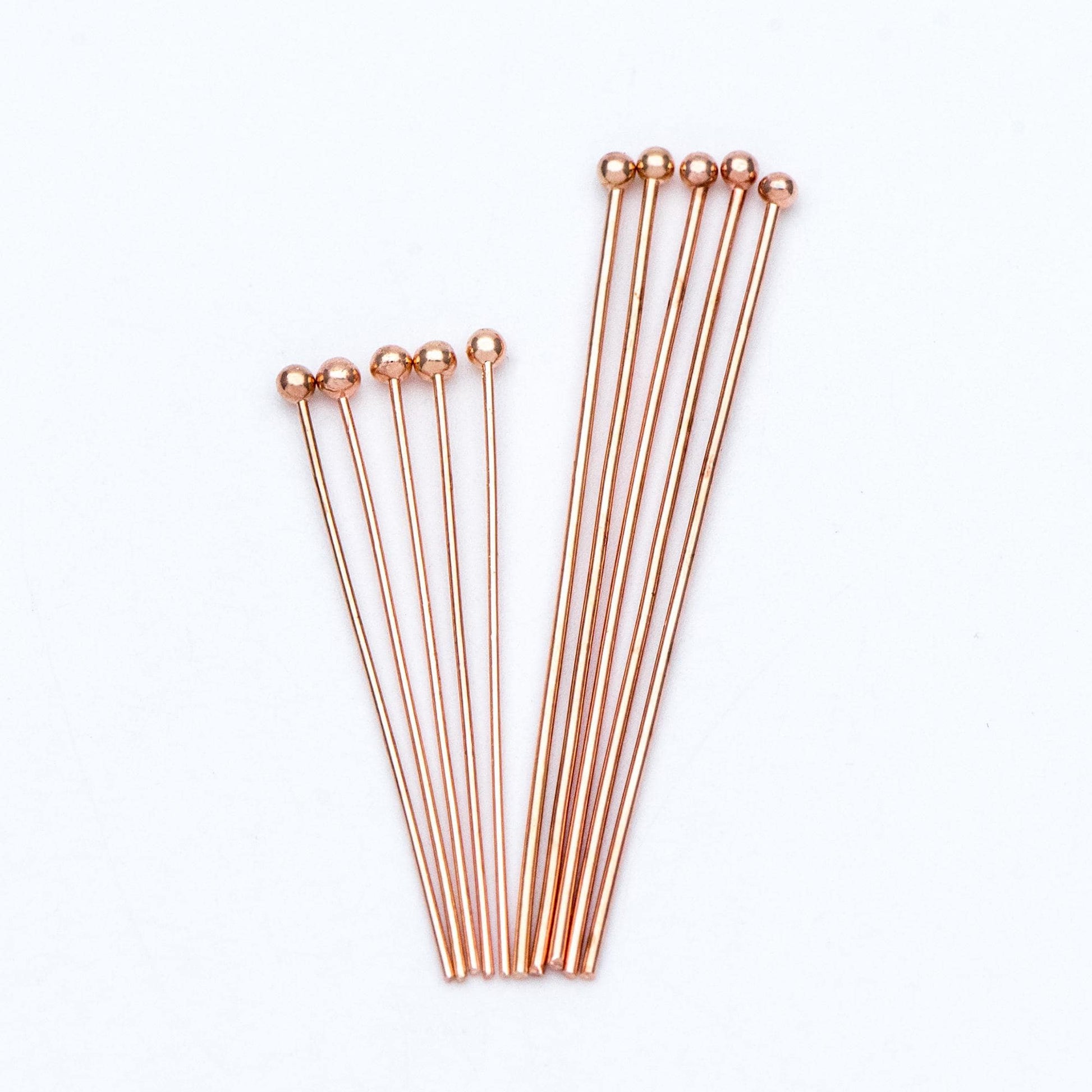 100pcs Gold/ Silver/ Rose Gold Ball Point Headpins, 0.5mm (24 Gauge)/ 0.7mm (21 Gauge), Gold/ Rhodium plated Brass Ball Head Pins (GB-024)