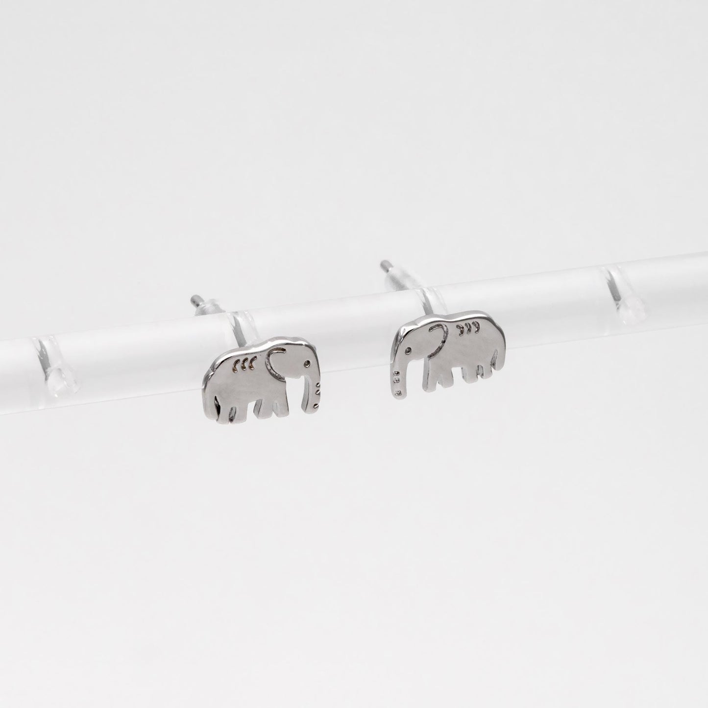 10pcs Gold/ Silver Elephant Ear posts 6x9mm, Gold/ Rhodium Plated Brass Minimalist Stud Earrings (GB-3309)