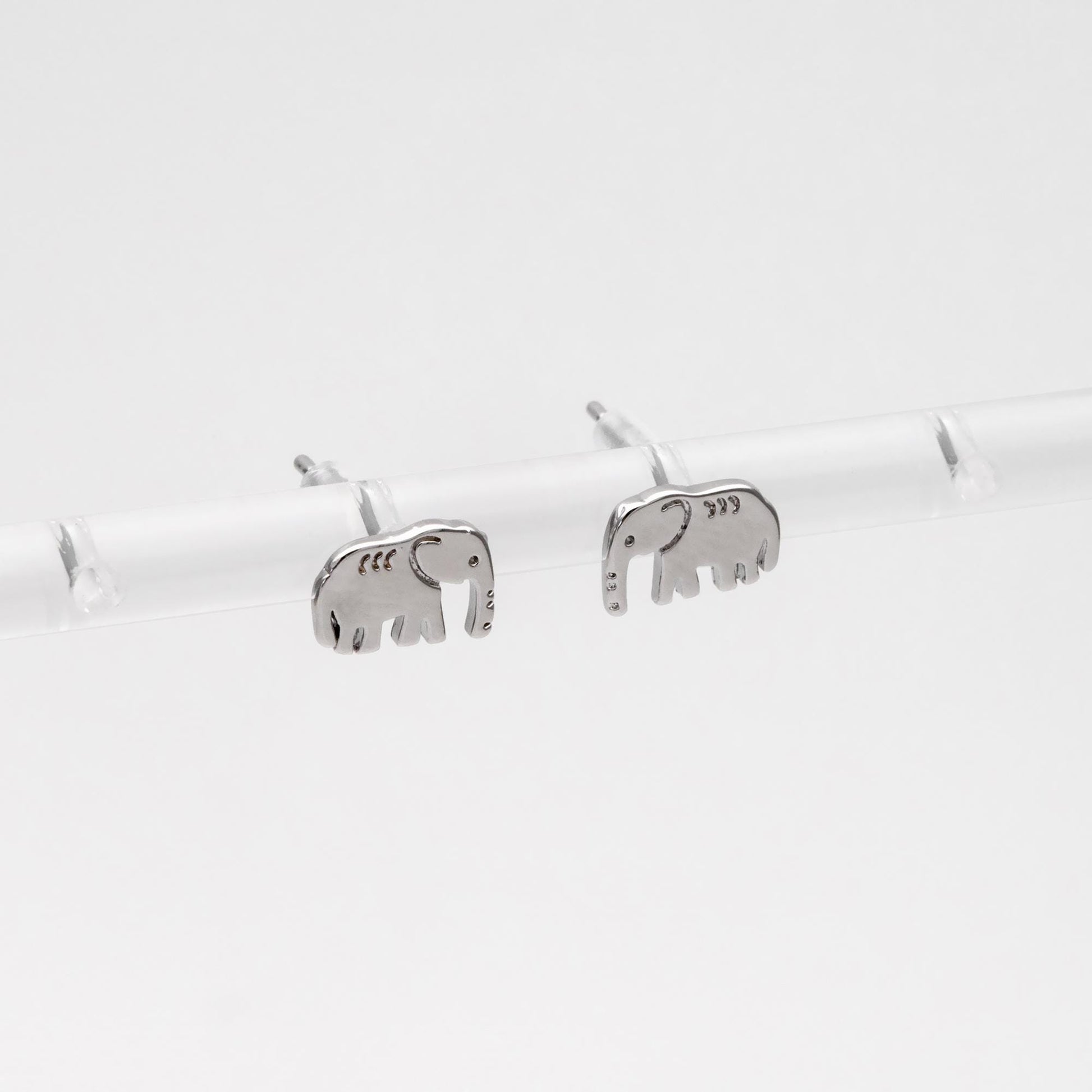 10pcs Gold/ Silver Elephant Ear posts 6x9mm, Gold/ Rhodium Plated Brass Minimalist Stud Earrings (GB-3309)