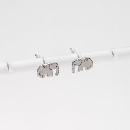 10pcs Gold/ Silver Elephant Ear posts 6x9mm, Gold/ Rhodium Plated Brass Minimalist Stud Earrings (GB-3309)