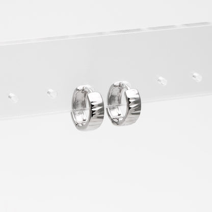 4pcs Gold/ Silver Wrinkled Hoop Earrings, Gold Huggie Earrings, Gold Hoops, Huggies (GB-4291)