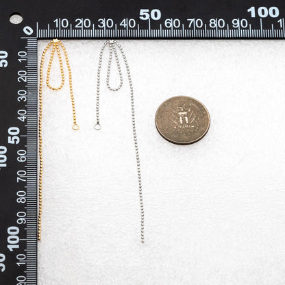 4pcs Gold/ Silver Tone Tassel Earring with Loop, 18K Gold/ Rhodium plated Brass, Tassel Stud Earring, Dangling Earrings (GB-4584)