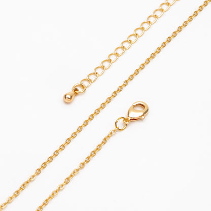 Gold Cable Chains 1.6mm, Finished Bracelet/ Anklet/ Necklace with Extender Chain, Ready to Wear (#LK-106-1.6)
