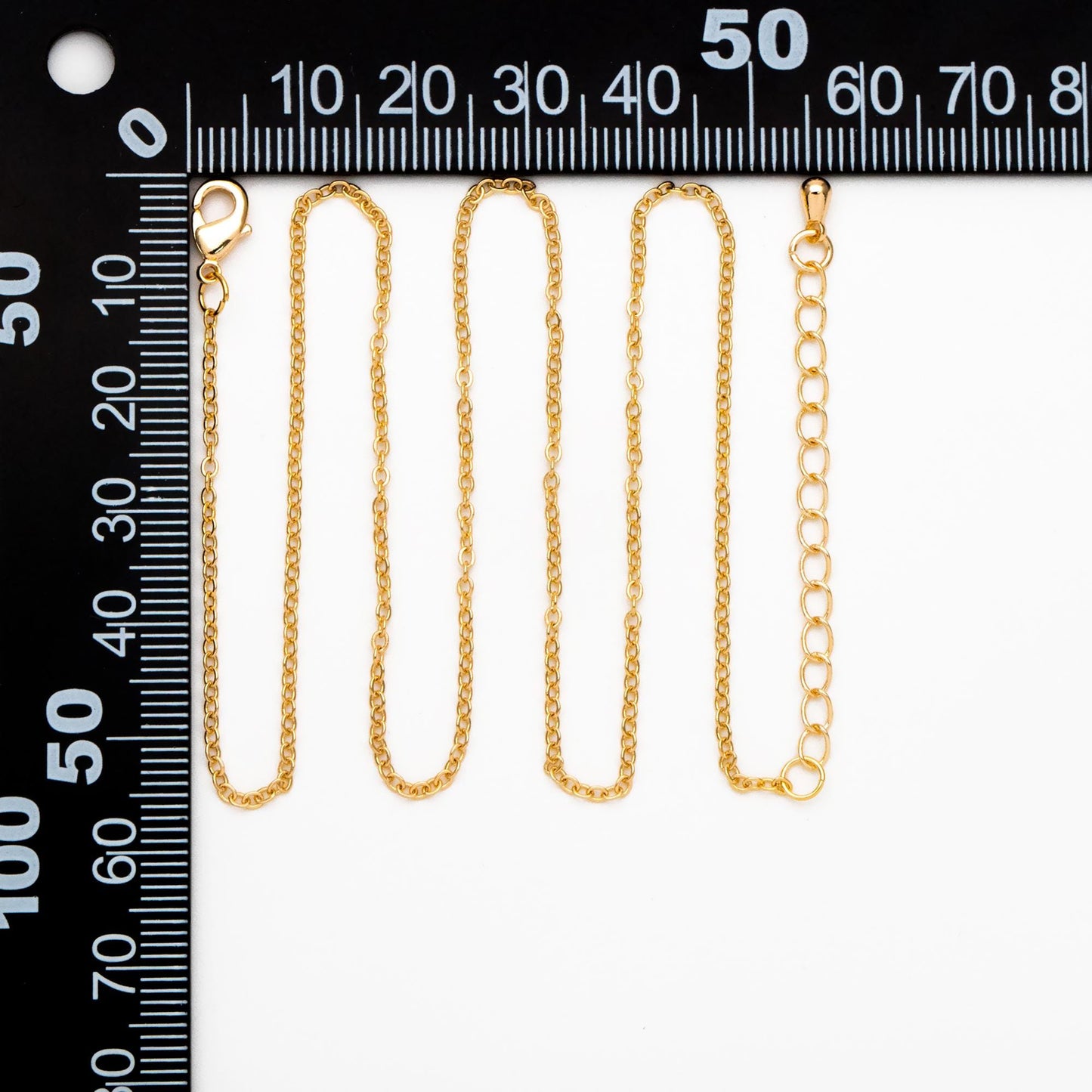 Gold Cable Chains 1.6mm, Finished Bracelet/ Anklet/ Necklace with Extender Chain, Ready to Wear (#LK-106-1.6)