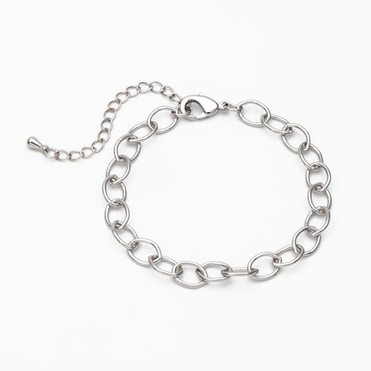 Dainty Gold/ Silver Oval Link Chains, Finished Bracelet/ Anklet/ Necklace with Extender Chain, Ready to Wear (#LK-331)